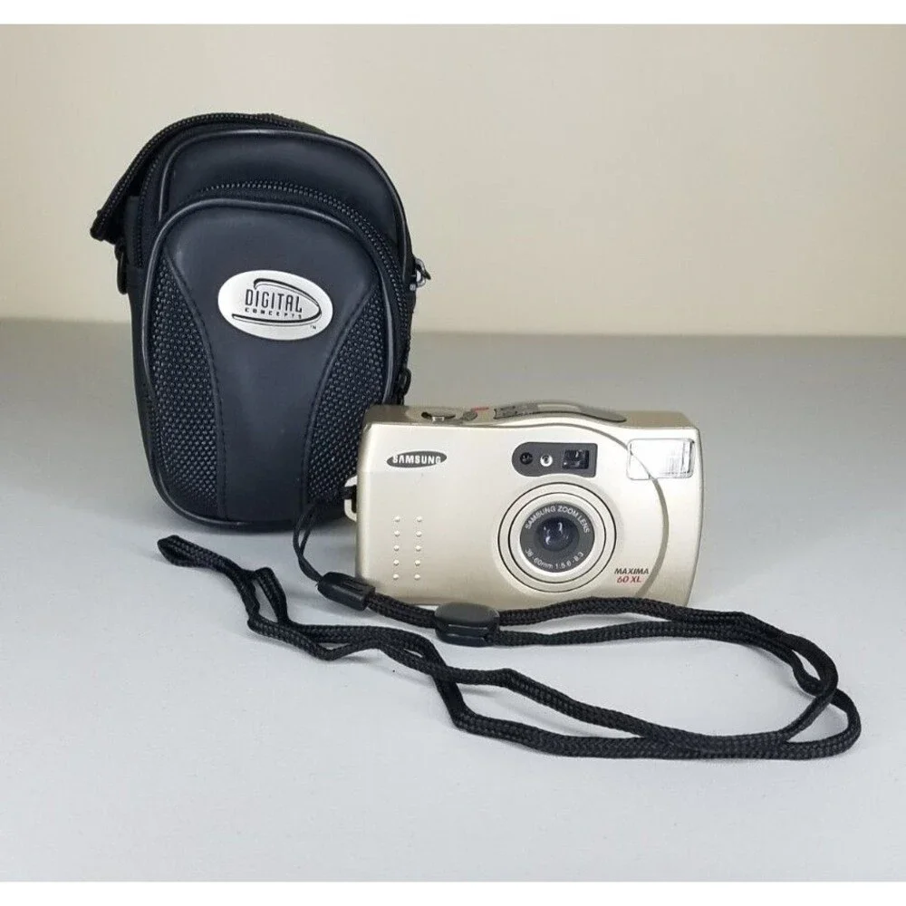 Tested Samsung Maxima 60XL 35mm Film Camera w/ Film & Case!